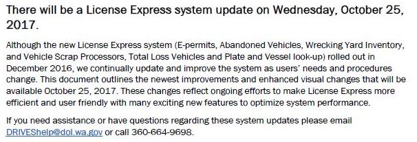 License Express Update